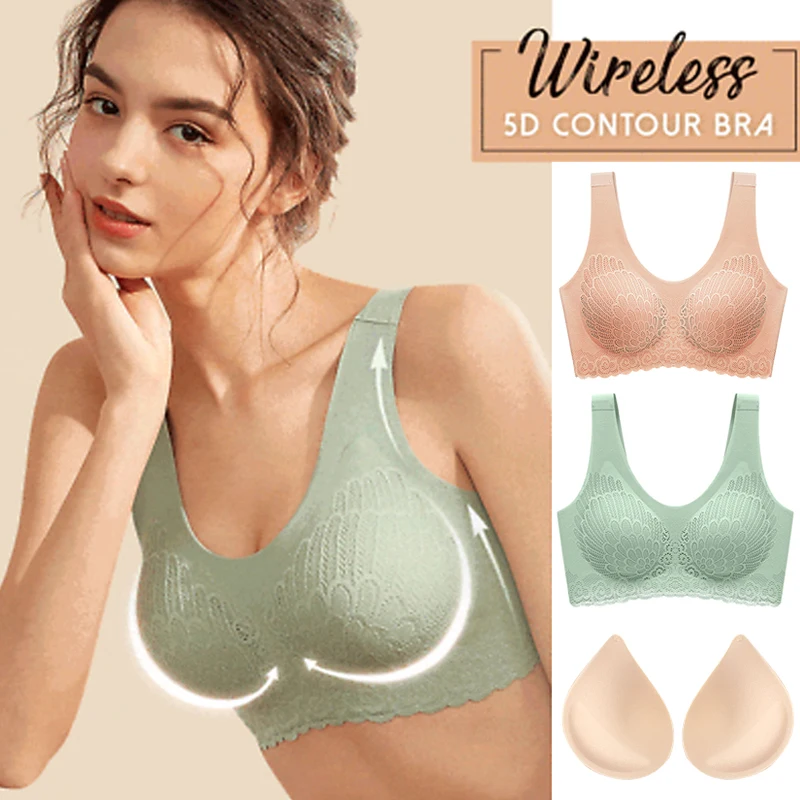 

5D Wireless Contour Bra Lace Breathable Underwear Seamless for Sports Yoga Running LDIR889