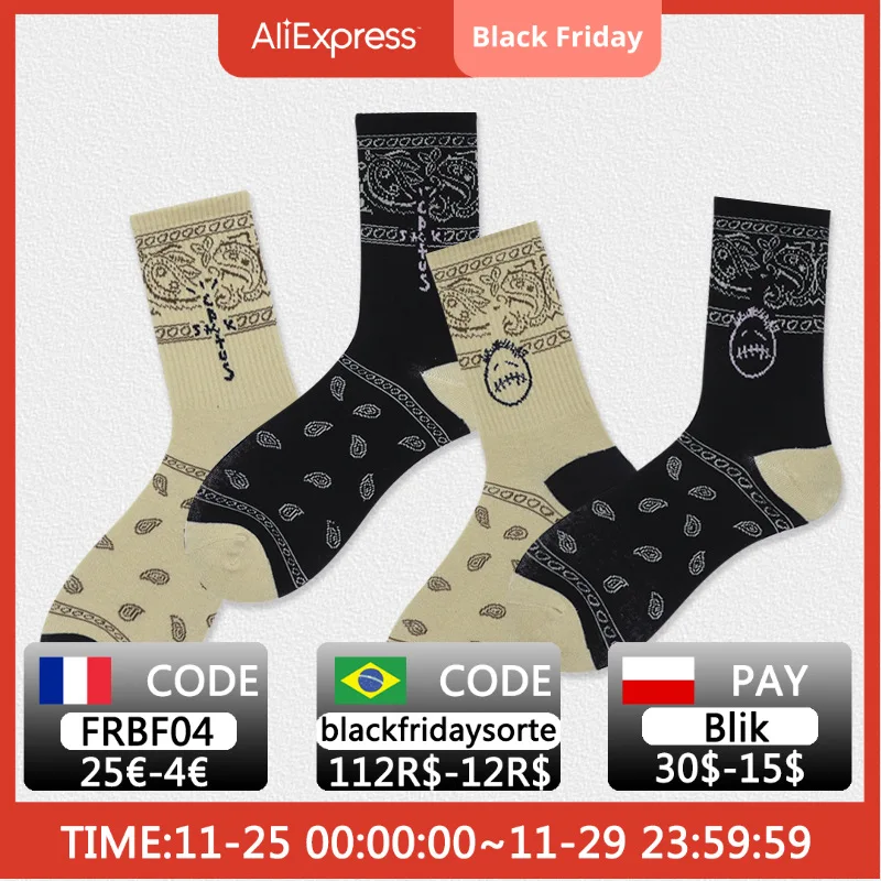 

1pcs Men Socks Travis Scott Skate Crew Socks Men Sport Travis Scott Cactus Jack Bandanas Socks Streetwear Hip Hop Gifts for Men