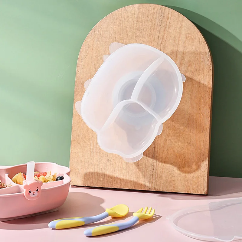 

Baby PP Meal Plate Suction Tray Type Split Grid Children's Tableware Set Baby Learn to Eat Training Complementary Food Bowl