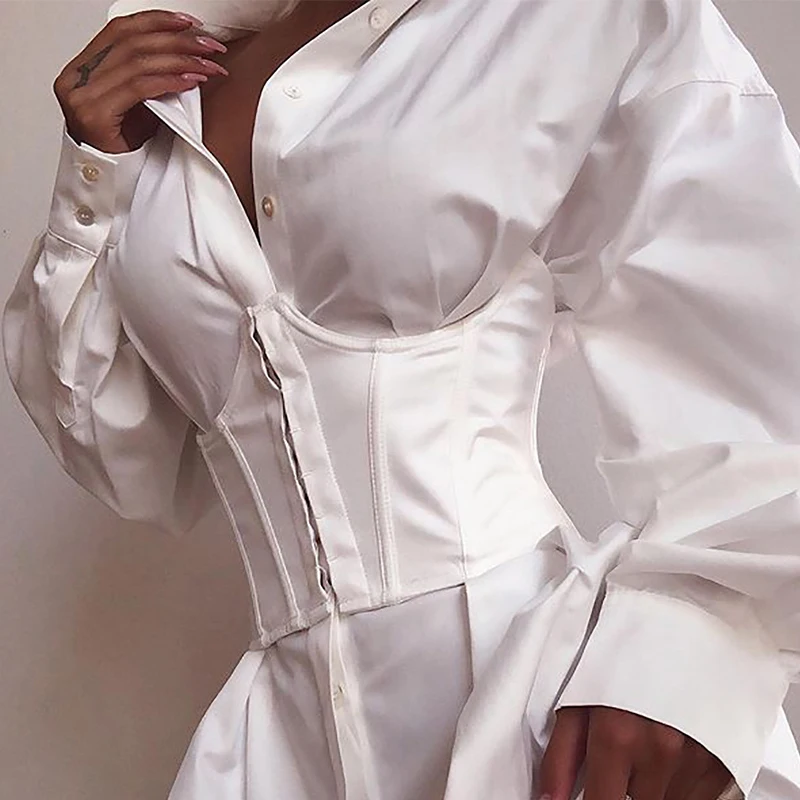 Gtpdpllt Women Ultra Super Wide Belt Elastic Corset Belt Fashion Wide Waist Belt Ladies Clothing Female White Decorations