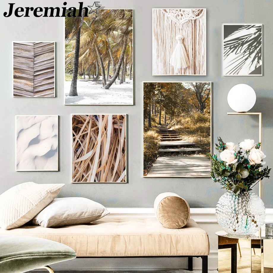 

Фотообои с рисунком дерева, ветвей, теней, плакат, настенное искусство, богемный стиль, Современное украшение для дома, ремесло, подарок, диз...