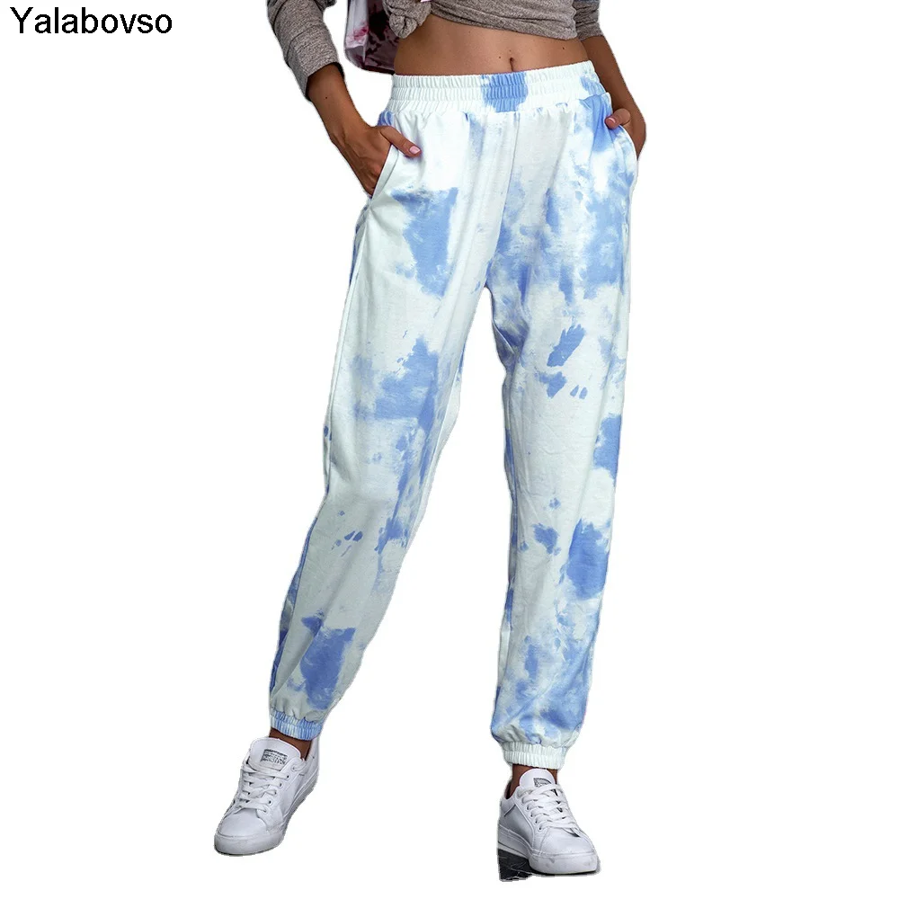 

Осень 2020, повседневные брюки-султанки с принтом, с эластичной талией, для женщин, уличная одежда, свободные женские брюки 4 цвета, Yalabovso
