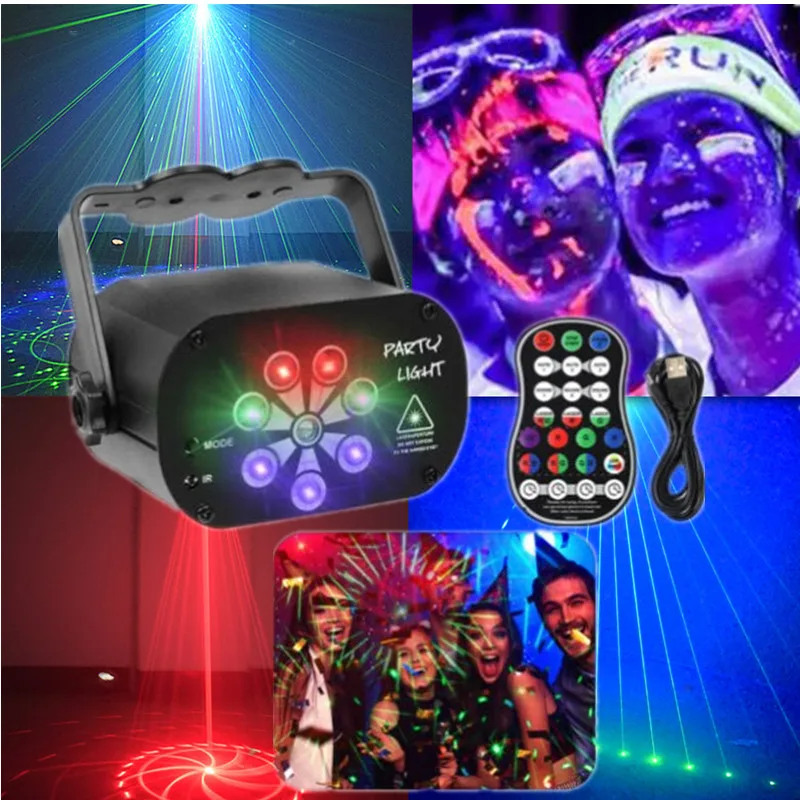 

129 Patterns Led Laser Projector Lights RGBW UV DJ Disco Stage Party Light for Home Wedding Xmas New Year Birthday