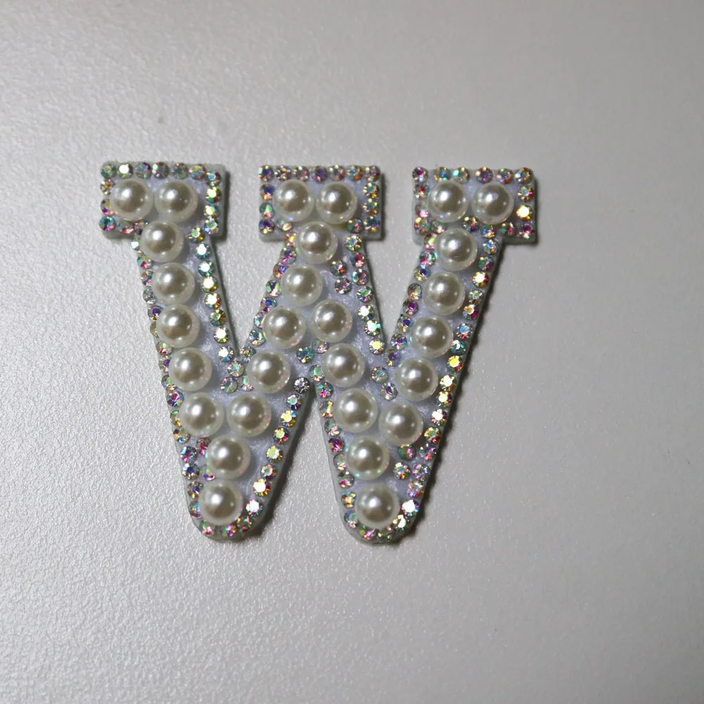 Модные вышитые бусинами нашивки с 26 английскими буквами для одежды Пришивные