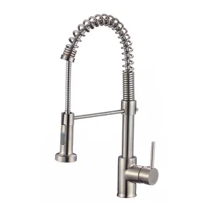 stainless steel spring kitchen faucet deck mounted mixer tap 360 degree stretch rotation stream sprayer nozzle kitchen sink taps free global shipping