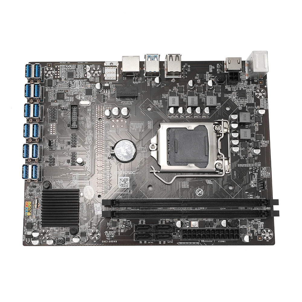 B250C BTC Mining Motherboard Set CPU LGA1151 Kit Support 12 PCIE 1x 16x GPU Graphics Card With Cooling Fan for Bitcoin Miner Rig |