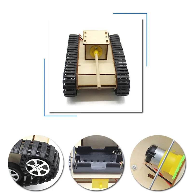 Smart DIY Robot Tank STEAM Educational Kit Toy for Children Boys &amp Girls Outdoor Model Toys Gift Wood + Plastic | Игрушки и хобби