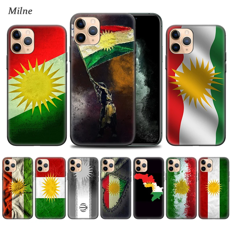 Чехол с флагом Курдистана для Apple iPhone 11 Pro XS Max XR X 7 8 6 6S Plus 5 5S SE 12 Mini черный мягкий