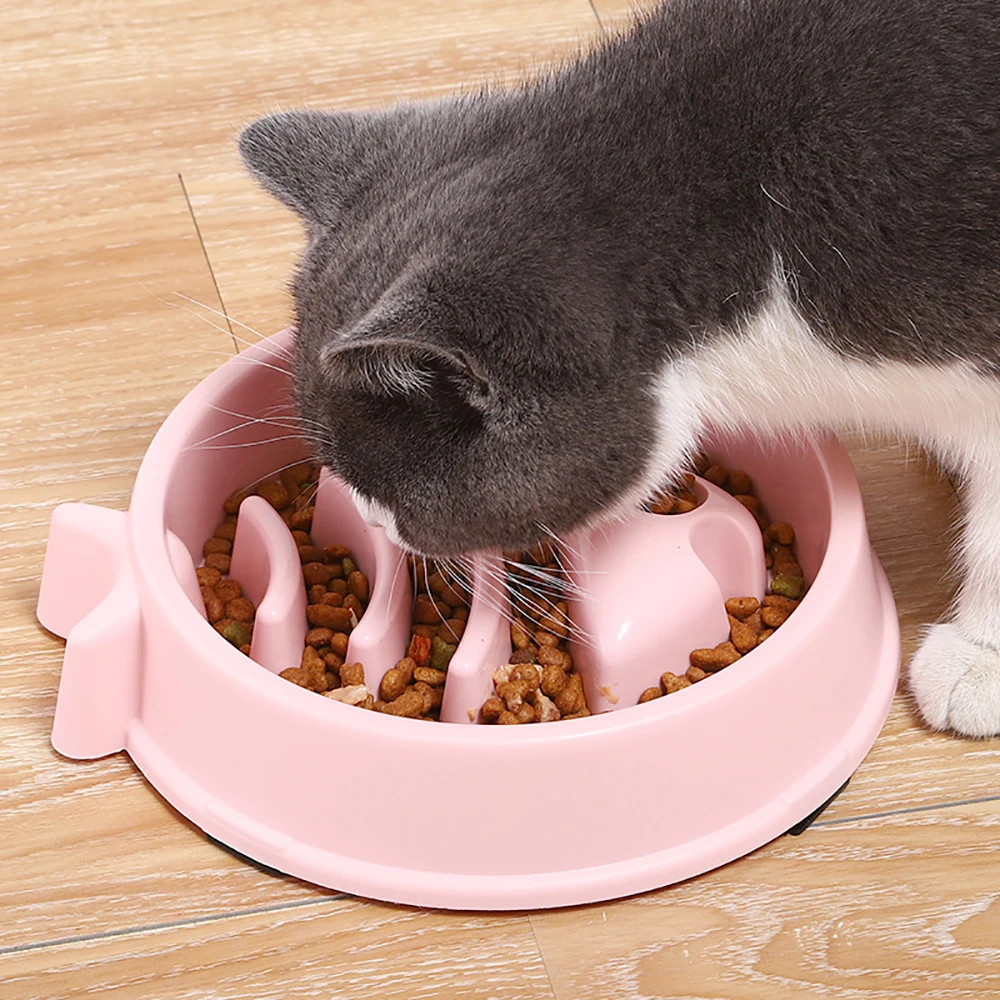 

Fish Bone Design Pet Dog Cat Food Slow Feeder Puppy Anti-choking Proof Bowl Stop Maze Bowl Healthy Eating Feeding Bloat Supplies