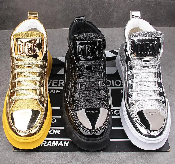 Туфли мужские высокие на платформе дизайнерские кроссовки в британском стиле