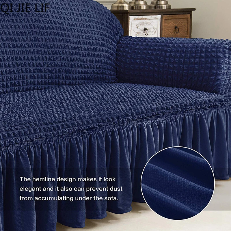 New Jacquard Sofa Slipcover with Skirt European Style Armchair Couch Covers Living Room Furniture Protector Cover Elastic | Дом и сад