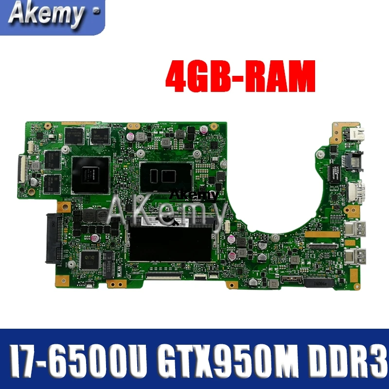 

SAMXINNO K501UX материнская плата для ноутбука For Asus K501UB K501U оригинальная материнская плата DDR3 4GB-RAM I7-6500U GTX950M