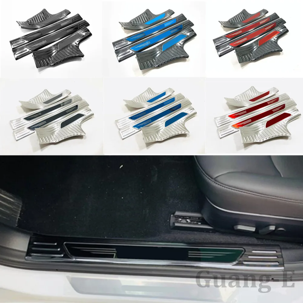 Накладка на порог автомобильной педали из нержавеющей стали 4 шт. для Tesla Model 3