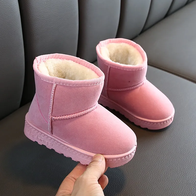Pink Mudipanda/зимние ботинки детские зимние ботинки новые розовые боты для девочек, зимние теплые Нескользящие ботинки для девочек и мальчиков - Цвет: Pink