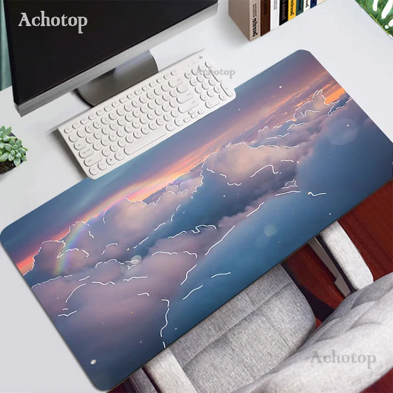 

Pink Sky Mouse-pad with Sewn Edges Thermal Transfer Printed Mice Mat Laptop Notebook Gaming Accessories Keyboard Pad Desk Mat