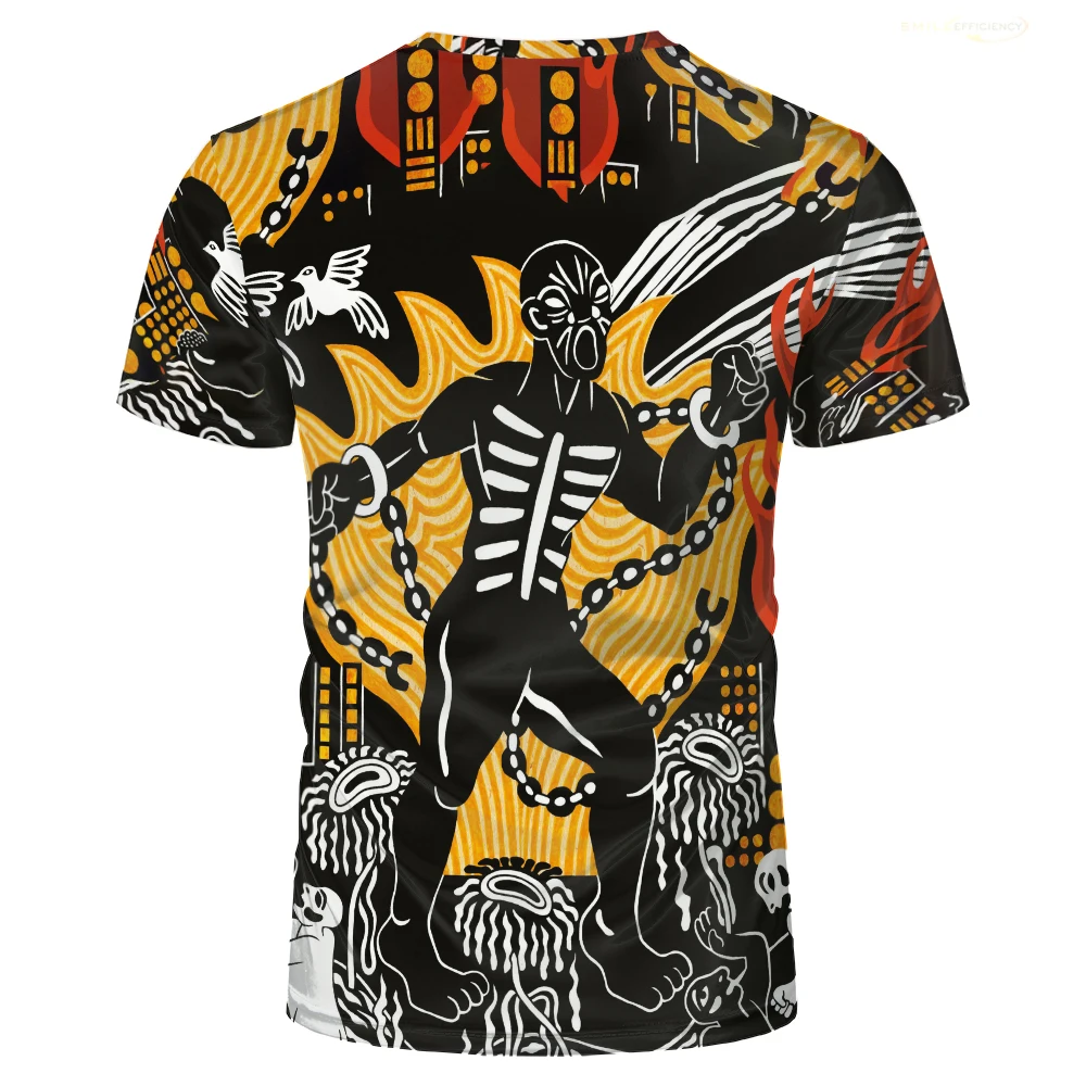 

Summer 2021 Personality Viking Pattern Novelty Hand Painted 3d Pattern T-Shirts Hip-Hop Funny Retro Fashion Men's Clothing Tops