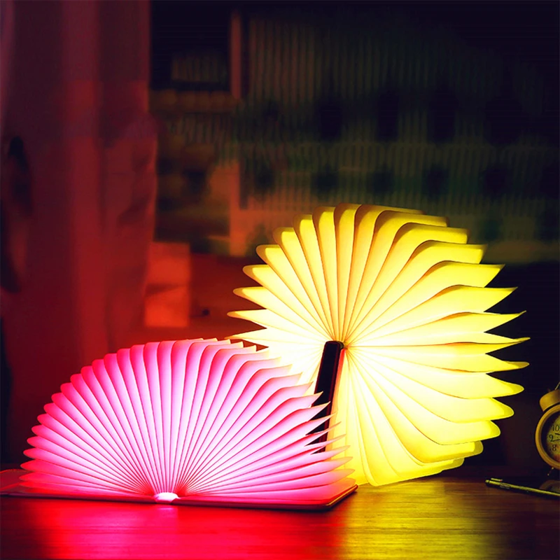 Креативная Подарочная Настольная лампа с USB деревянная складная Светодиодная