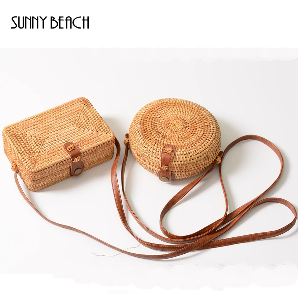 Летняя мини сумка-мессенджер SUNNY BEACH ручная работа круглые женские сумочки из