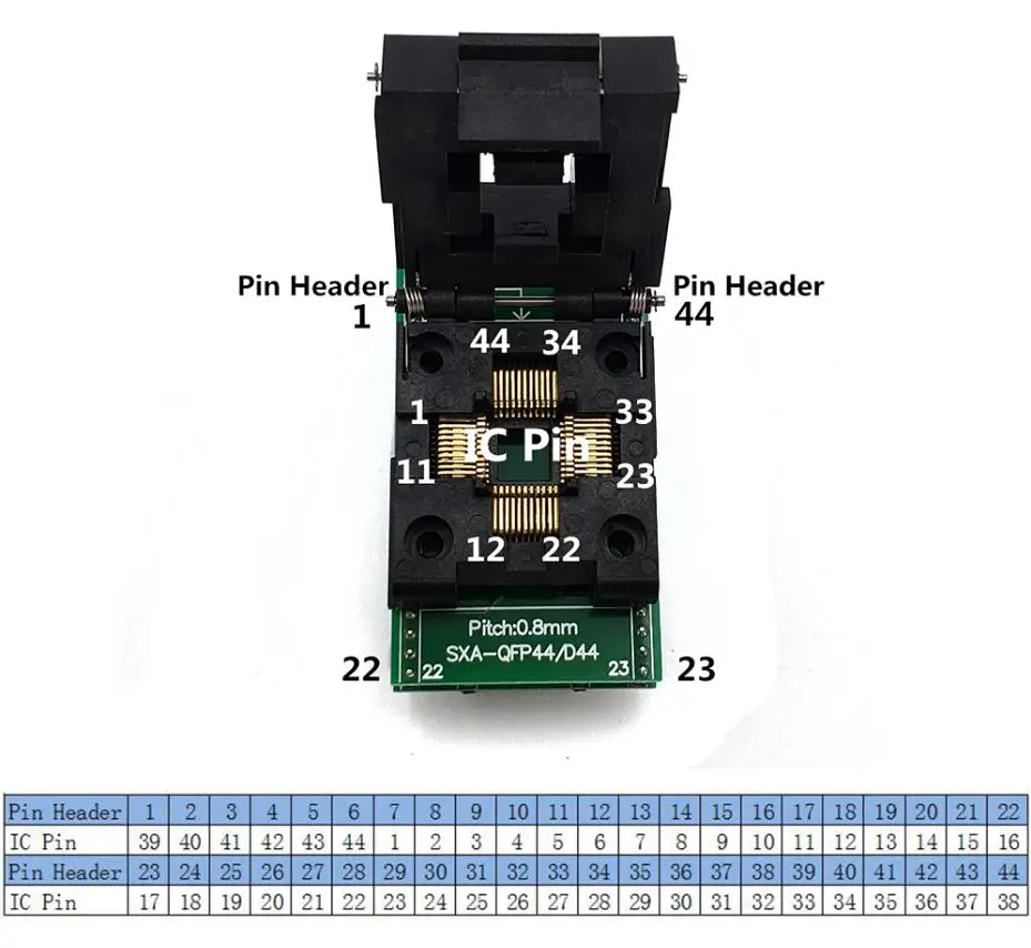 QFP44/PQFP44/TQFP44 к DIP44 SA245A шаг 0,8 мм IC программист тестовая розетка адаптер