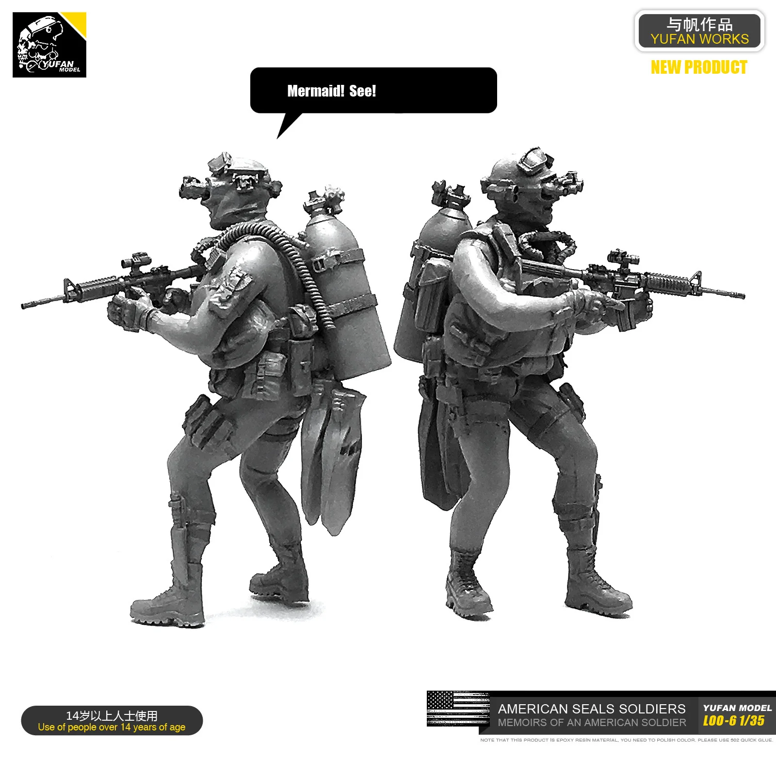 Yufan модель 1/35 рисунок США Набор для сборки солдатиков из смолы морских котиков