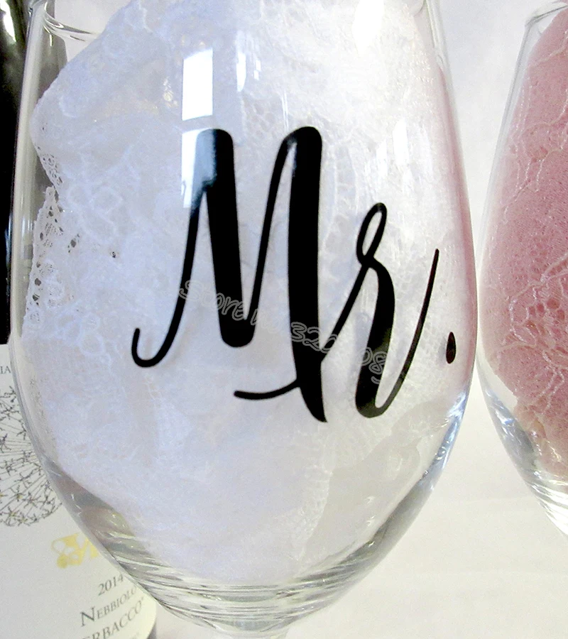 2 набора наклеек Mr &amp Mrs для Винных Бокалов Стикеры молодоженов подарок на свадьбу