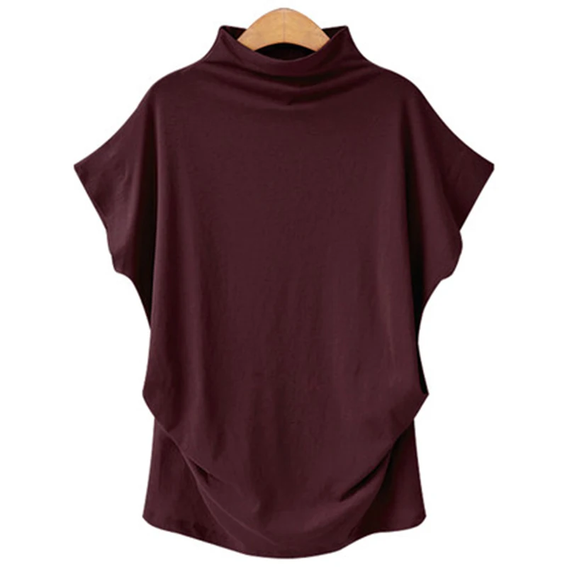 Водолазка женская футболка s 2019 Лето новости оборками Тонкий крыло летучей мыши