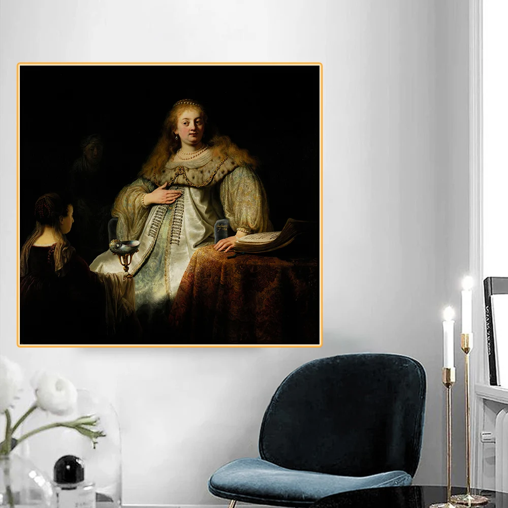 Citon Canvas Rembrandt jujudith at the Banquet of Holofernes Poster картина маслом Художественный постер