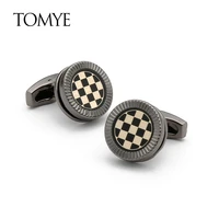 cufflinks for men tomye xk21s017 high quality grey round casual formal business dress shirt cuff links for gifts