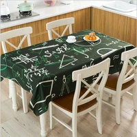 home decor green math formulas waterproof linen thicken rectangles tablecloth modern desk sofa table cloth covers wedding party
