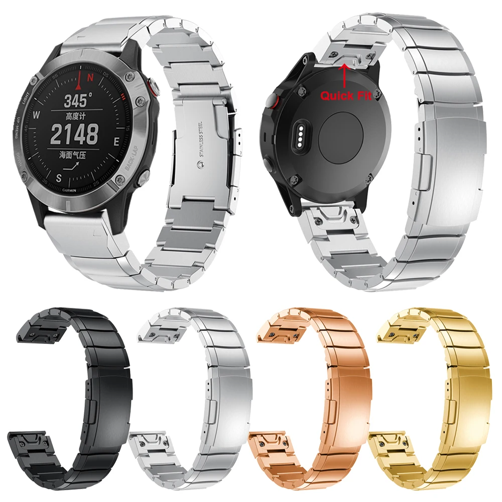 26mm 22mm 20mm QuickFit Metal strap for Garmin fenix 6 6X 6S 5S 5 5X plus stainless steel Band Forerunner 945 935 Watch | Электроника