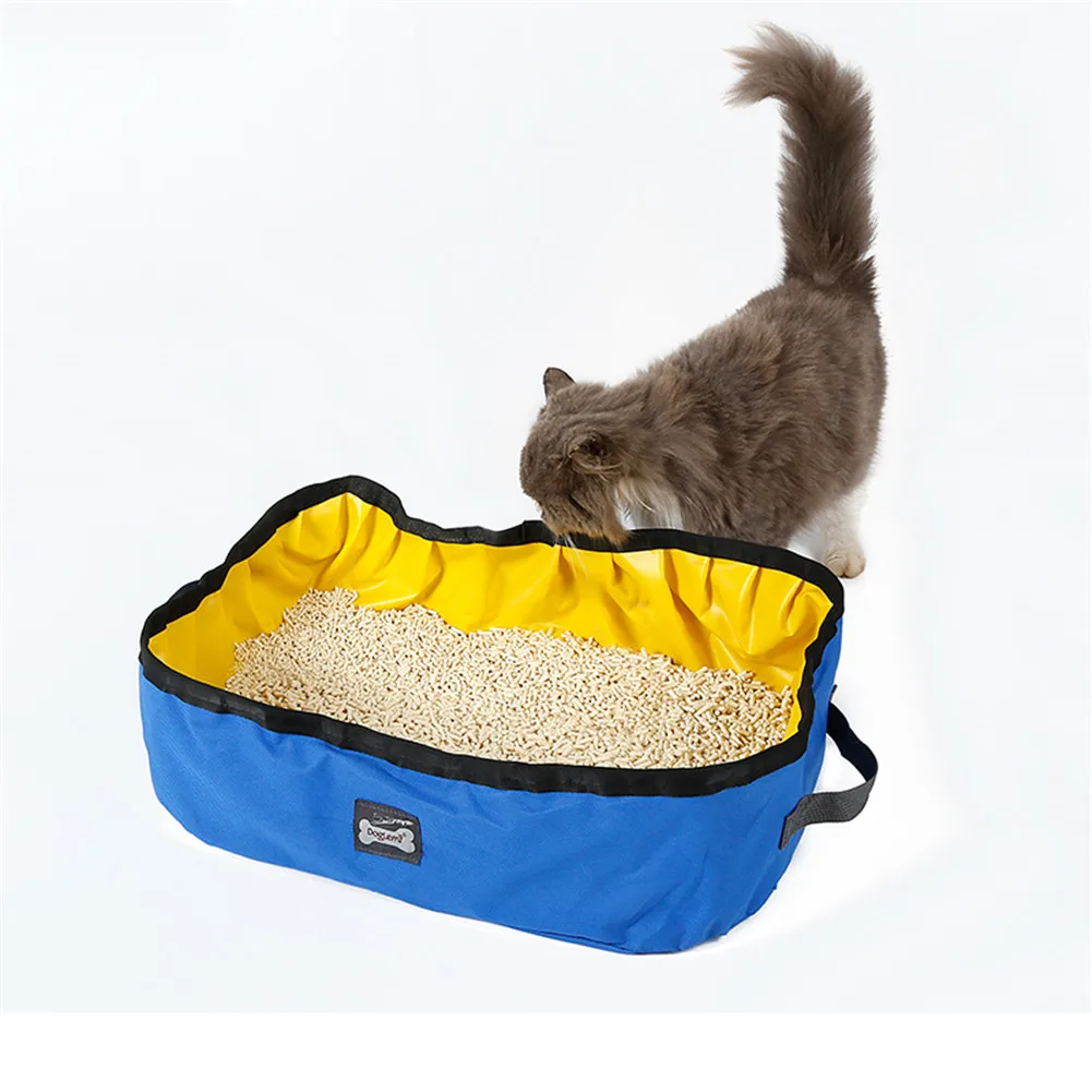 Fashion Travel Foldable Portable Outdoor Cat Litter Waterproof Collapsible Box Kitten Toilet Training Bedpan | Дом и сад