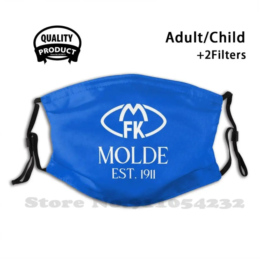 Белая черная дышащая многоразовая маска для рта Molde Fk Mfk Molde Fotballklubb норвежский футбол Molde Fk