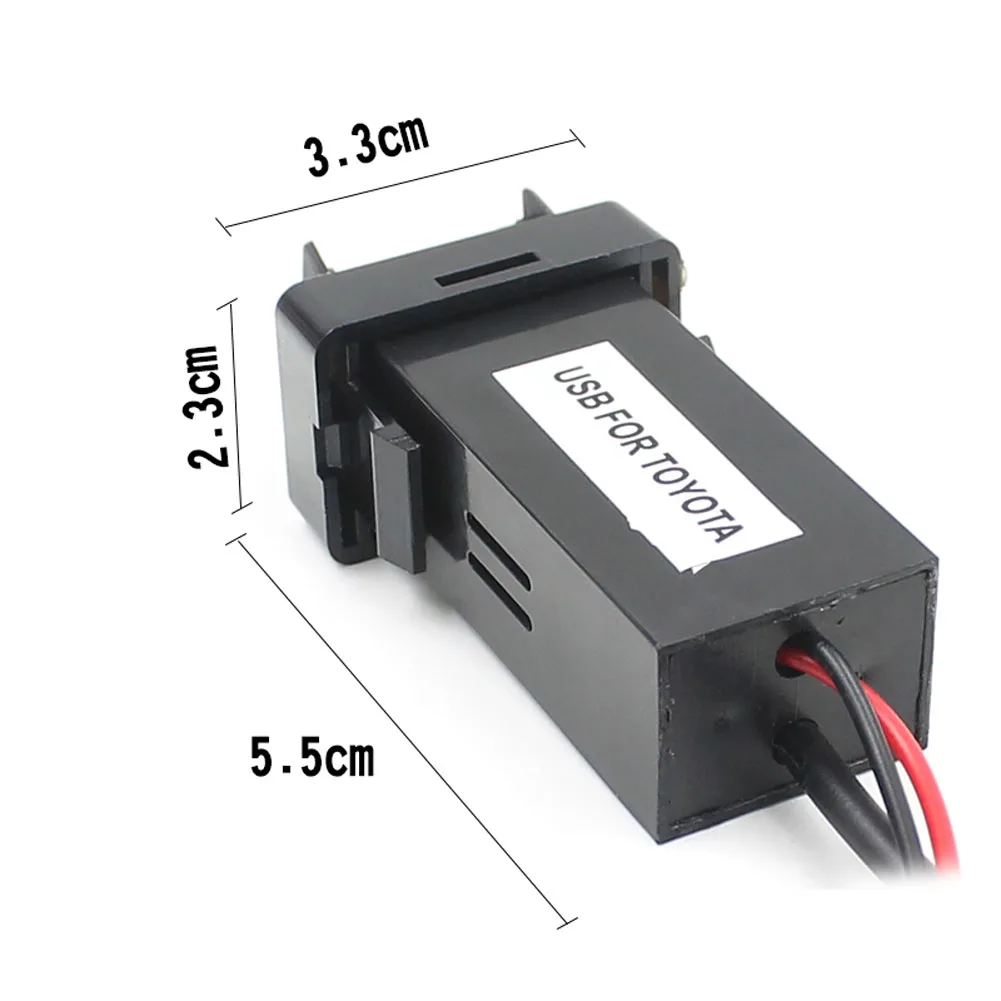 

VODOOL Waterproof 2.1A USB Charger Power Adapter with USB Audio Input Socket USB Power Socket for Toyota Hilux VIGO