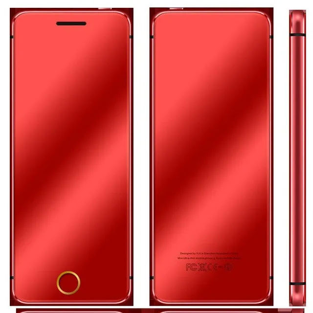 Телефон YEPEN N2 Ulcool V66+ роскошный Ультратонкий мини-мобильный телефон с MP3 Bluetooth 1,6" дюймовый мобильный телефон - Цвет: Красный