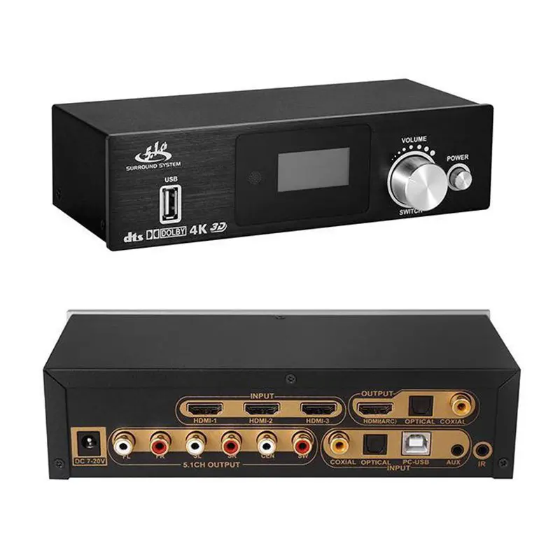TZT 4K x 2K 3D DTS AC3 5 1 аудио декодер USB звуковая карта Bluetooth приемник для оптического