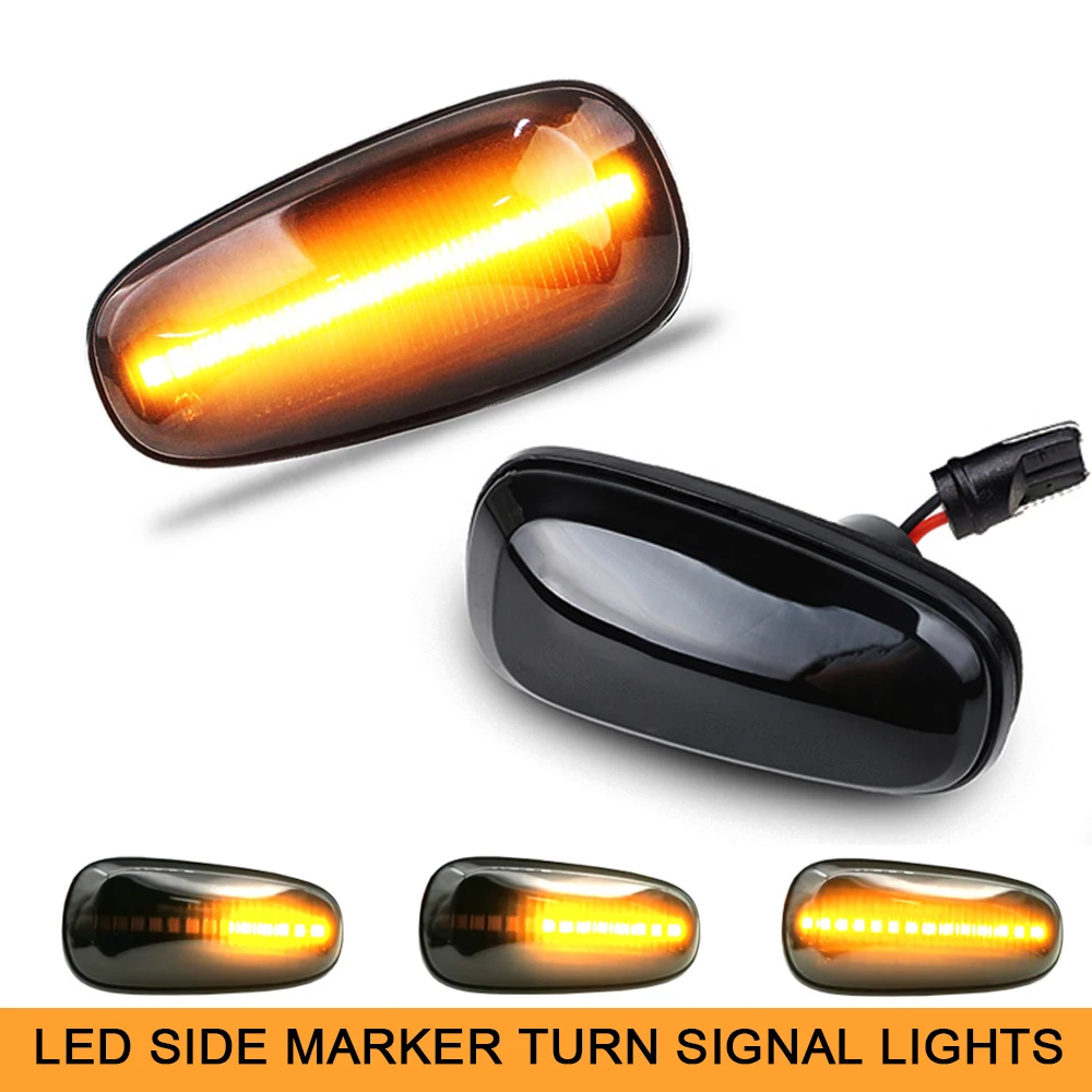 1Pair Repeater Blinker LED Turn Signal Dynamic Amber Indicator Light for Cadillac STS Opel Zafira A Speedster Frontera Astra G