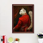 Красивый белый плакат в красном платье джентльмена кошка абстрактный холст Художественная печать Настенная картина для гостиной спальни домашний декор стен