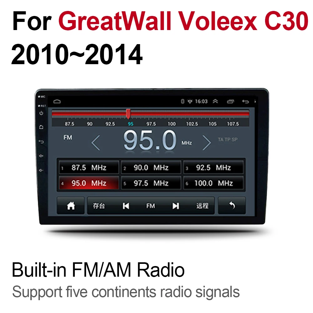 " мультимедиа для Android плеер 2 Din wifi gps-навигация Авторадио Для GreatWall Voleex C30 2010~ сенсорный экран Bluetooth