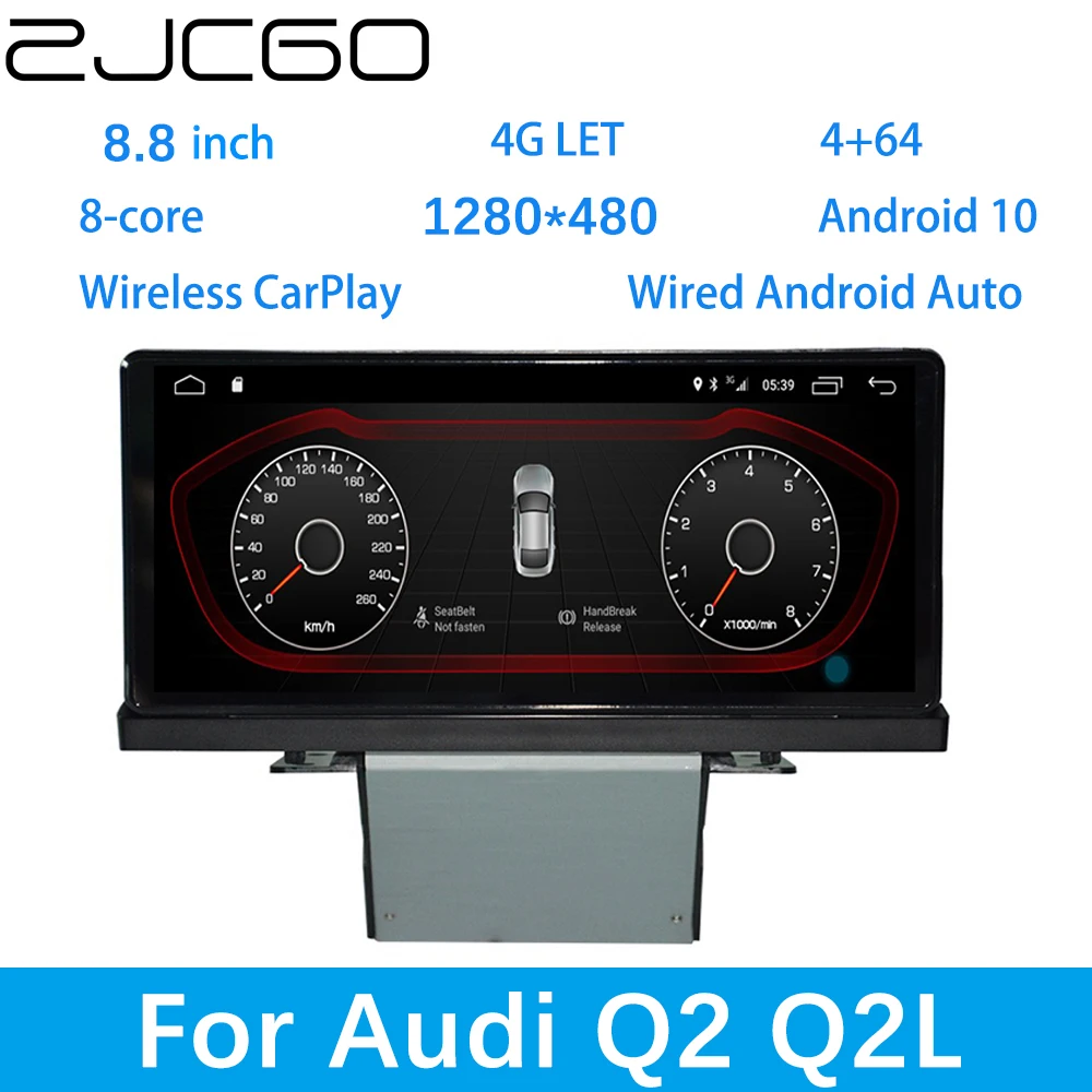

ZJCGO Car Multimedia Player Stereo GPS DVD Radio Navigation Android Screen MMI MIB System for Audi Q2 Q2L 2016~2021