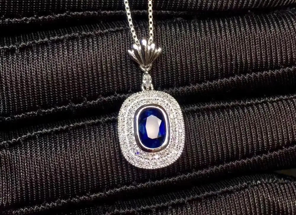 Женская цепочка с подвеской в виде сапфира ювелирное изделие из настоящего