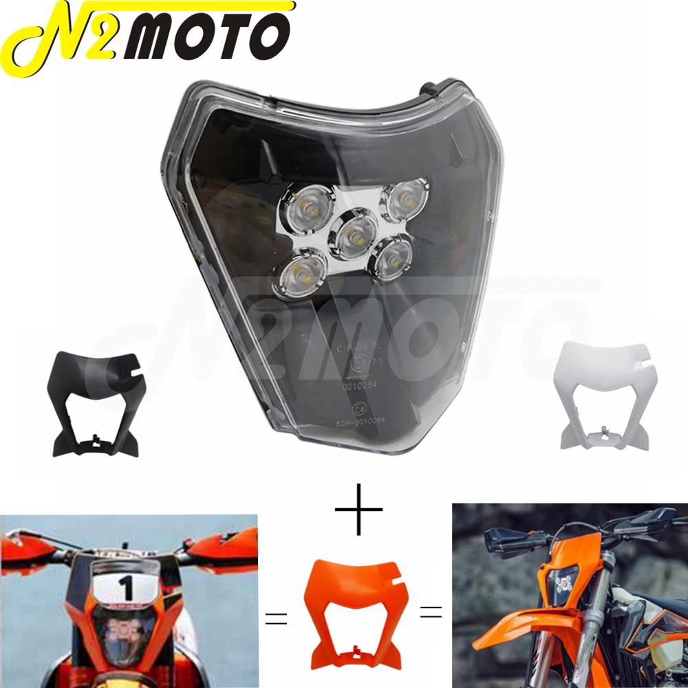 Мотокросс светодиодный фары маска Крышка для 125 150 250 300 350 400 450 500 SX XC F W EXC 530 шесть