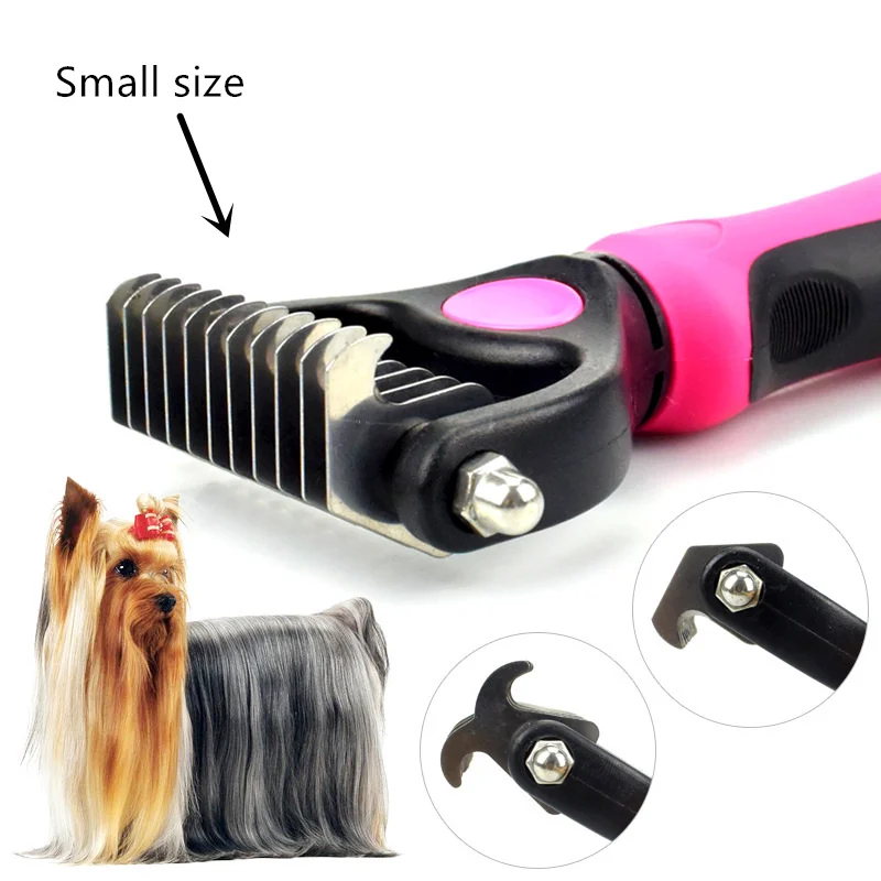 Новинка расческа для собак и кошек двухсторонняя щетка из нержавеющей стали