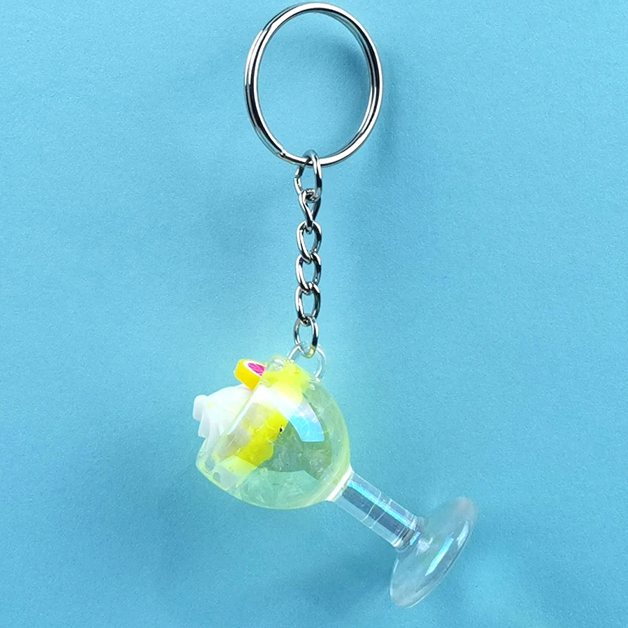 Acrylic Cute Keychain Ice Cream Pearl Milk Tea Drink Bottle Keyring Bag Pendant Couples Women Men Girl Gift Trinket Dropshipping
