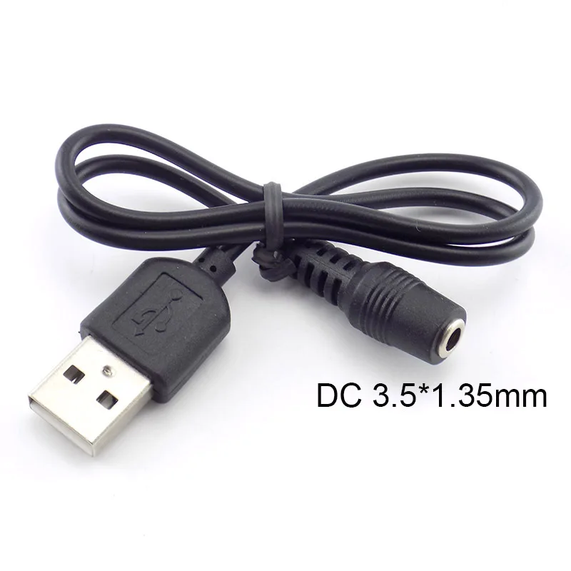

DC female Power jack to USB A Male Plug 3.5mm x 1.35mm Plug Extension Line Cable For Barrel Connector Power Cord USB 2.0 Male