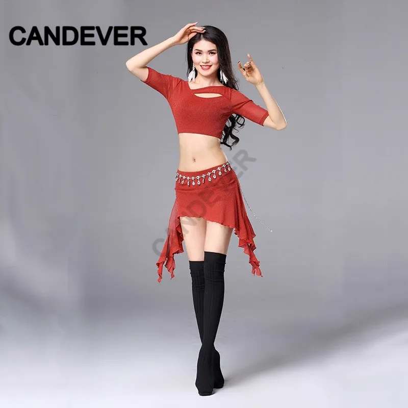 Женский костюм для танца живота комплект из топа и юбки профессиональный