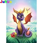 Картина из страз летающий дракон 5D сделай сам, полноразмернаяКруглая Мозаика из страз, искусство, животное, алмазная вышивка, подарок, украшение для детской комнаты