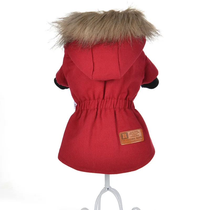 Модный Зимний меховой теплый воротник плотное пальто для собак одежда щенков