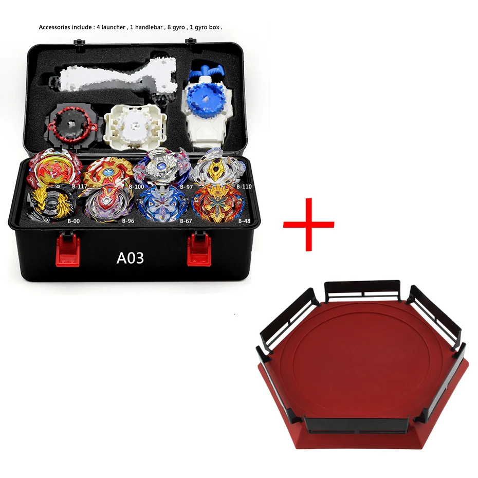 Beyblade Burst игрушка B-122 пусковая установка и коробка с металлическим сплавом вращающийся верх Bey Blade игрушка для мальчика подарок - Цвет: A003