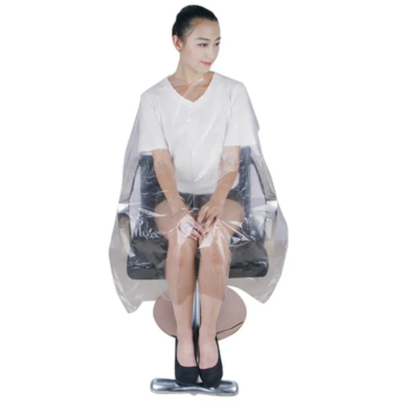 

50/100 Pcs 3 size Disposable Hairdressing Capes Cutting Hair Dying PE Waterproof Apron Barber Hair Cape Hairdressing Cloth