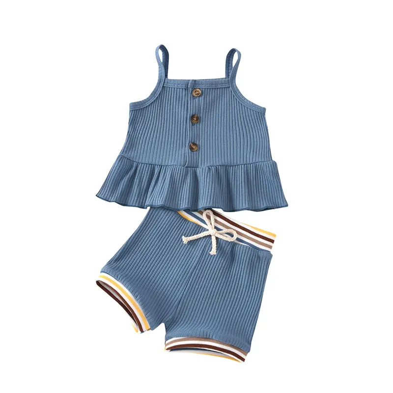 

Soild Color Baby Clothes Boys Sets Fashion Baby Girl Summer Clothes Sleeveless Tops+Shorts Toddler Girl Clothes 3-18Months